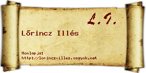 Lőrincz Illés névjegykártya